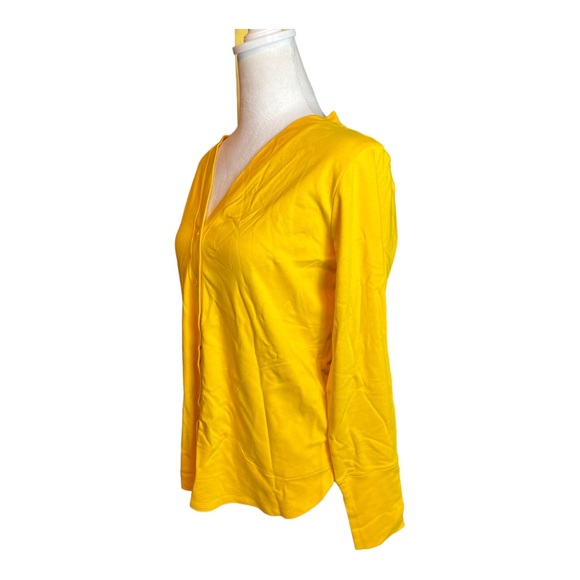 Isaac Mizrahi Live Regular Essentials Pima Cotton Button Front Cardigan Small - Picture 3 of 8